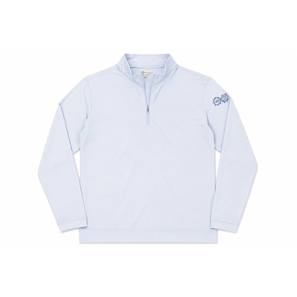 Peter Millar Quarter Zip Men XXL Blue White Stripe Excellent Performance Golf